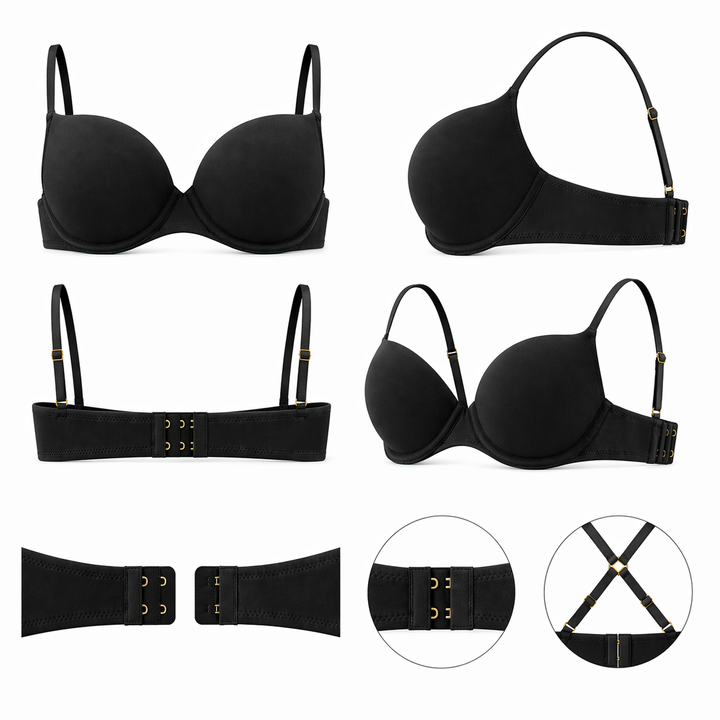 ☁️ Lightweight Microfiber Spacer Bra - Black