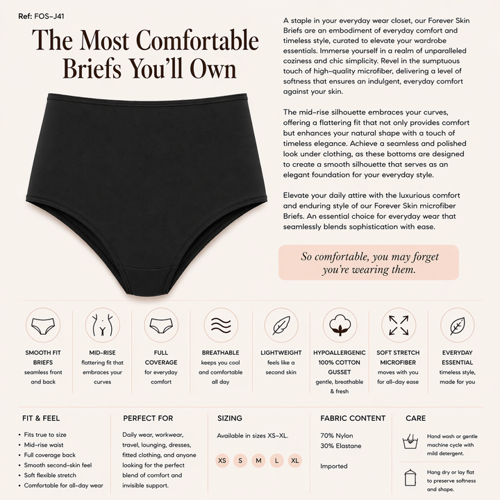 ☁️ Lightweight Microfiber Brief - Black