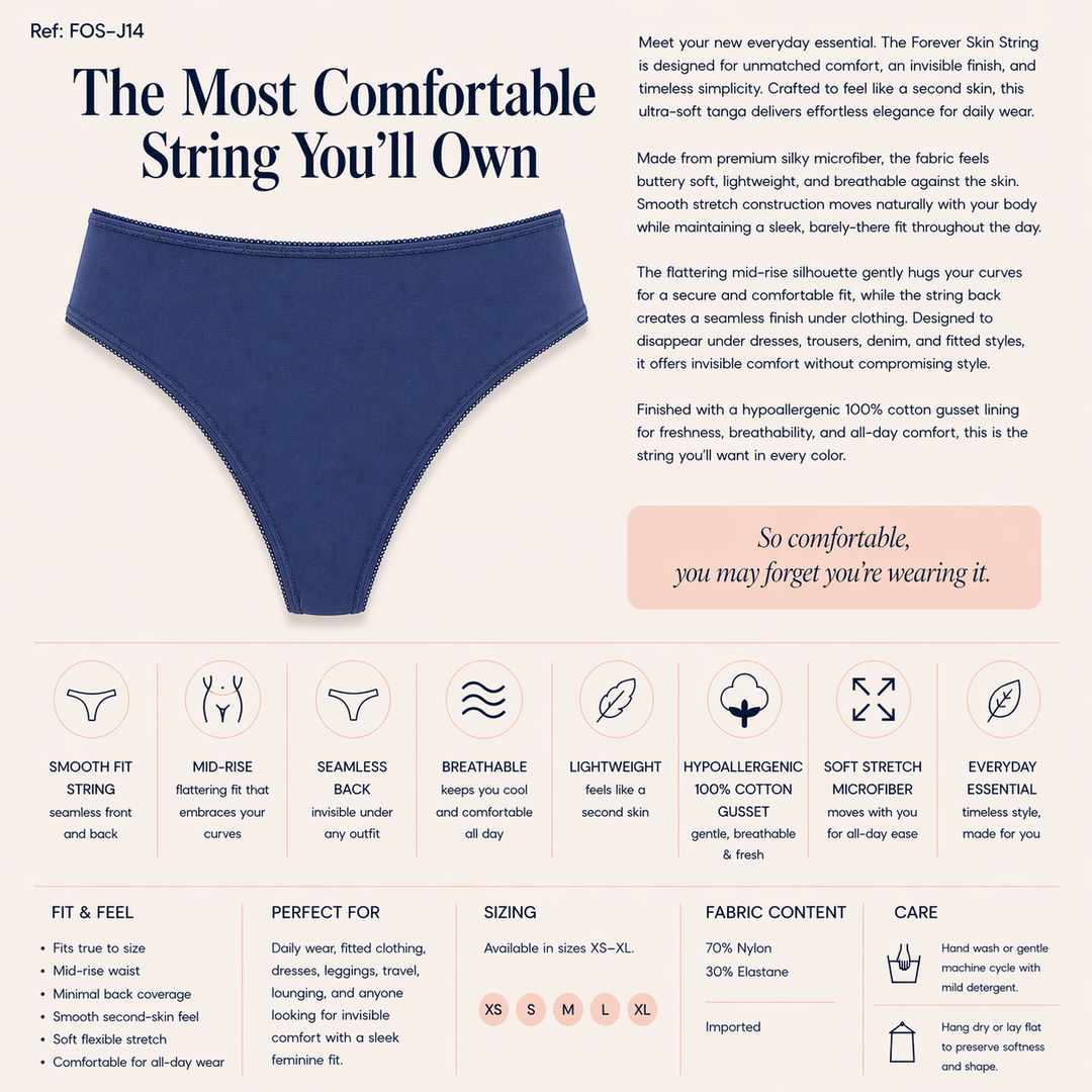 ☁️ Lightweight Microfiber Thong - Marine