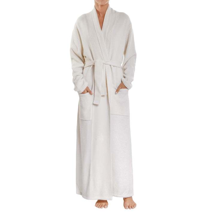 Arlotta Cashmere Long Robe - Ivory