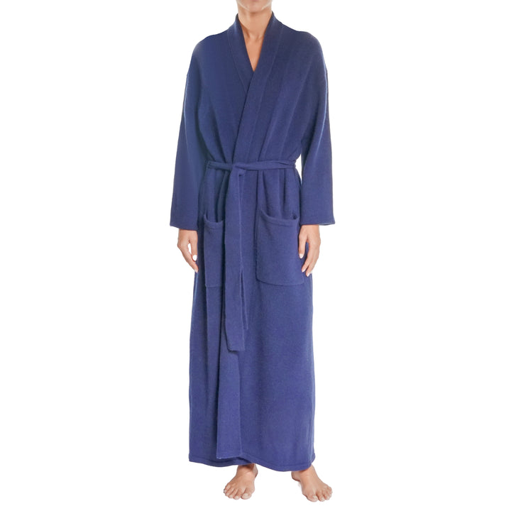 Arlotta Cashmere Long Robe - Navy