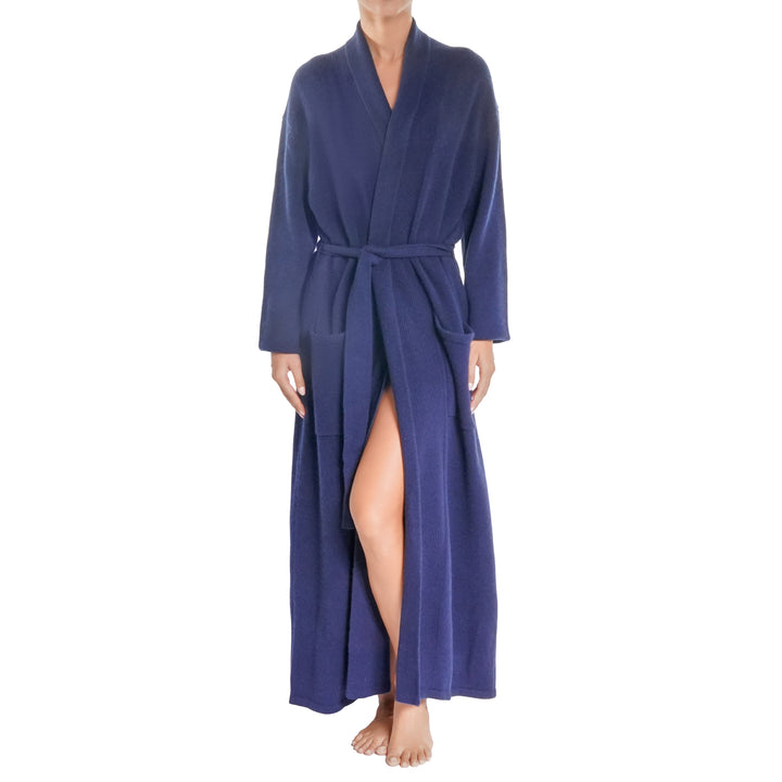 Arlotta Cashmere Long Robe - Navy