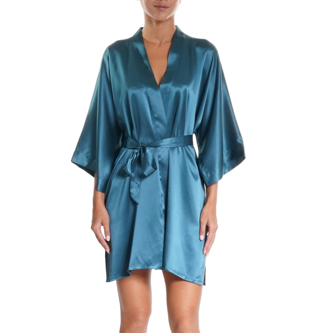 Samantha Chang Short Silk Kimono - Harbour Mist