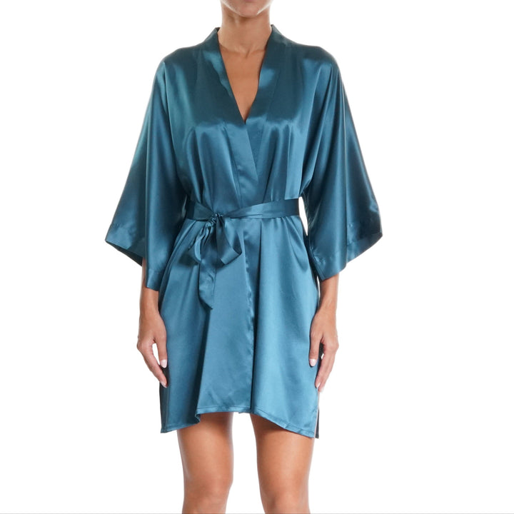 Samantha Chang Short Silk Kimono - Harbour Mist