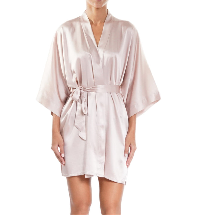 Samantha Chang Short SIlk Kimono - Pink Sand