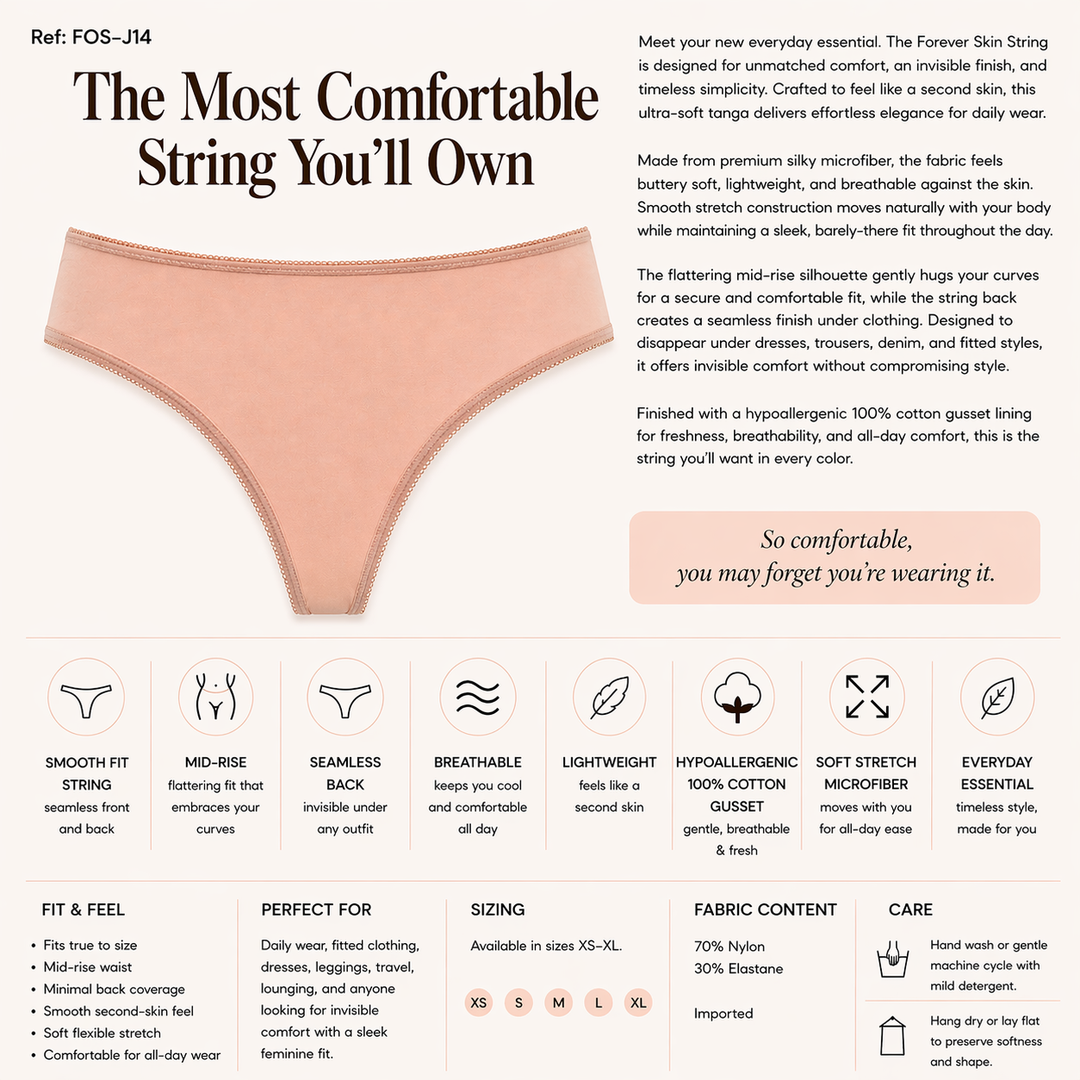 ☁️ Lightweight Microfiber Thong - Blush