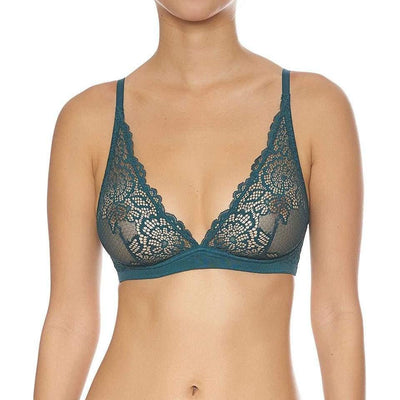 Front Closure Plunge Bra With Floral Embroidery - Déesse Collection